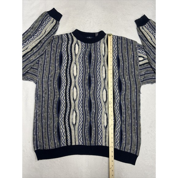 Vintage Cape Isle Knitters Men's Cotton Sweater Size XL Coogi Style 3D Knit - Picture 5 of 7